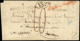 Let LETTRES SANS TIMBRE ET DOCUMENTS DIVERS - MP A/ARMEE EXPEDre/D'AFRIQUE Et Griffe Rouge "Purifiée à Toulon" S. LAC D' - Autres & Non Classés