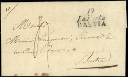 Let OBLITERATIONS PAR DEPARTEMENTS - 19/CORSE Cursive 19/La Porta/BASTIA, Ind. 21 S. LAC Du 7/4/1828, TTB - 1849-1876: Période Classique