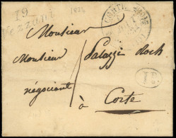 Let OBLITERATIONS PAR DEPARTEMENTS - 19/CORSE Cursive 19/VEZZANI Et Càd T11 CORTE 1/8/34 S. LSC, TB - 1849-1876: Période Classique