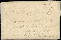 Let OBLITERATIONS PAR DEPARTEMENTS - 22/CREUSE MP Manuscrite "Felletin" Sur LAC De 1732, Taxe 6 Pour Paris, Non Signalé  - 1849-1876: Klassik