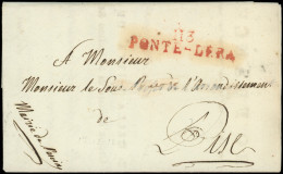 Let DEPARTEMENTS CONQUIS -  113/Méditerranée MP Rouge 113/PONTE-DERA Sur LAC De 1808, TB - 1792-1815 : Departamentos Conquistados