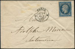 Let LETTRES DE PARIS - N°14A Obl. CERCLE De POINTS Sur Env., Càd * PARIS * 21/9/59, TB - 1849-1876: Classic Period