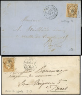 Let LETTRES DE PARIS - N°21 (2) Obl. LOSANGE 20 S. 2 Lettres, Càd R. St Domque St Gn 56 Avec Et Sans Virgule, 1865, TB - 1849-1876: Classic Period