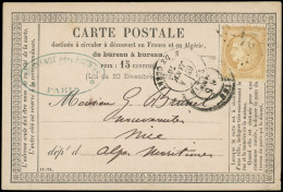 Let LETTRES DE PARIS - N°55 Obl. GC 24 S. CP, Càd R. DE CLERY 4/1/76, TB - 1849-1876: Période Classique