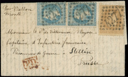 Let BALLONS MONTES - N°28B Et 29B PAIRE Obl. GC 4277 De LA VILLETTE S. LAC Du 28/10/70 Pour Un Capitaine D'Infanterie, P - War 1870