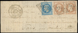 Let Boules De Moulins -  N°29B Et 31 PAIRE, Obl. GC 2448 S. LAC, Càd T17 MONTELIMAR 3/1/71 Pour Paris Par Moulins, TTB - War 1870