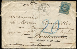 Let Guerre De 1870 -  N°29B Obl. GC 2340 D'ORLEANS 28/11/70 S. LSC Pour Bordeaux 30/11, Réexp. à Orléans 1/12, Taxe 20 A - Guerra De 1870