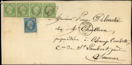 Let AFFRANCHISSEMENTS ET COMBINAISONS - N°14B Et 20 BANDE De 4 (1t. P.d.), Obl. GC 2602 S. LSC, Càd T15 NANTES 20/6/53,  - 1849-1876: Classic Period