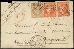 Let AFFRANCHISSEMENTS ET COMBINAISONS - N°28B Et 48a Orange Vif (2), Obl. GC 3994 S. Env. CHARGE, Càd T17 TOURNUS 8/5/71 - 1849-1876: Periodo Clásico