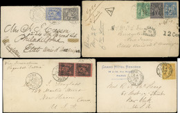 Let DESTINATIONS - Lot De 7 Lettres Pour Les Etats-Unis, Affranchissements Différents Dont Ports Multiples Et Taxe, TB - 1877-1920: Semi-Moderne