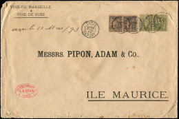 Let DESTINATIONS - N°82 Et 97 Tous En PAIRE, Obl. PARIS/DEPART 11/4/93 Sur Grande Env., Arr. MAURITIUS Le 11/5, TB - 1877-1920: Semi Modern Period