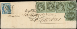 Let AFFRANCHISSEMENTS DE SEPTEMBRE 1871 - N°19 (5) Et 60A Obl. GC 1352 S. LSC, Càd T17 DREUX 5/9/71, TB - 1849-1876: Periodo Clásico