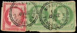 BUREAUX FRANCAIS A L'ETRANGER - N°53 Paire Et 57 Obl. Càd MERSINA 10/4/76 S. Fragt, Frappes Sup. - 1849-1876: Klassik