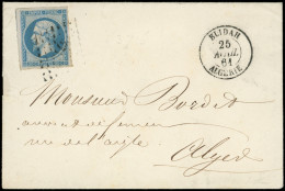 Let LETTRES ET OBLITERATIONS D'ALGERIE - N°14B Obl. PC 3715 S. Env., Càd BLIDAH 25/4/61, TTB - 1849-1876: Classic Period