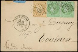 Let LETTRES ET OBLITERATIONS D'ALGERIE - N°53 PAIRE Et 59 Obl. GC 5023 S. Env., Càd CONSTANTINE 5/11/72, TB - 1849-1876: Klassik