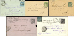Let LETTRES ET OBLITERATIONS D'ALGERIE - Lot De 9 Documents Divers Affranchis Sage Et 1 Détaché, Oblitérations Différent - 1849-1876: Classic Period