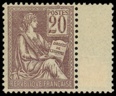 ** EMISSIONS DU XXe SIECLE - 113   Mouchon, 20c. Brun-lilas, Bdf, Très Bien Centré, TB - Unused Stamps
