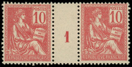 ** EMISSIONS DU XXe SIECLE - 116   Mouchon, 10c. Rouge, T II, PAIRE Mill.1, Bon Centrage, TTB - Unused Stamps