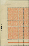 ** EMISSIONS DU XXe SIECLE - 117   Mouchon, 15c. Orange, BLOC De 20 Avec Bords, TB - Unused Stamps