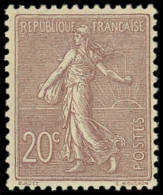 ** EMISSIONS DU XXe SIECLE - 131   Semeuse Lignée, 20c. Brun-lilas, Très Bien Centré, TTB - Unused Stamps