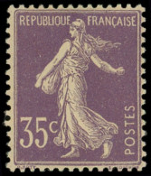 ** EMISSIONS DU XXe SIECLE - 136   Semeuse Chiffres Maigres, 35c. Violet, T IIA, TB - Unused Stamps