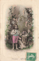 FANTAISIES - Souvenir Affectueux - Un Enfant Prêt Pour Le Jardinage - Colorisé - Carte Postale Ancienne - Sonstige & Ohne Zuordnung