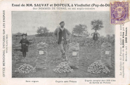 CPA 63 ESSAI DE MM. SAUVAT ET DOPEUX A VINDIOLLET SUR POMMES DE TERRE ...  Rare - Otros & Sin Clasificación