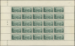 ** EMISSIONS DU XXe SIECLE - 394a  St Malo, 20f. Vert, Papier épais, FEUILLE De 25 CD 16/5/40, TB - Unused Stamps