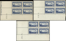 ** POSTE AERIENNE - 6   Vue De Marseille, 1f.50 Bleu, 3 BLOCS De 4 CD 1930-31 Et 1932, TB - 1927-1959 Mint/hinged
