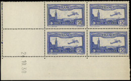 ** POSTE AERIENNE - 6b  Vue De Marseille, 1f.50 OUTREMER VIF, BLOC De 4 CD 24/10/30, TTB - 1927-1959 Mint/hinged