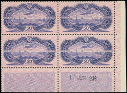 ** POSTE AERIENNE - 15b 50f. Burelage Renversé, BLOC De 4 CD 16/6/36, TB. C - 1927-1959 Ungebraucht