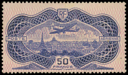 * POSTE AERIENNE - 15  50f. Burelé, TB. C - 1927-1959 Postfris