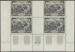 ** POSTE AERIENNE - 29  Paris, 1000f., BLOC De 4 CD 18/9/51, TB - 1927-1959 Mint/hinged