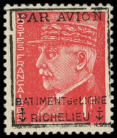 ** Poste Aérienne Militaire -  2 : Pétain, 1f. Rouge, Surch. BATIMENT De LIGNE RICHELIEU, TB. C - Militärische Luftpost