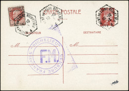 Let Poste Aérienne Militaire -  3 : 1f.50 Brun Rouge Sur CP Entier 1f20 Brun-rouge Obl. Càd Hexag. BATIMENT DE LIGNE RIC - Militärische Luftpost