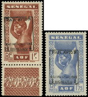 ** Poste Aérienne Militaire -  6/7 : 1f. Brun-rouge Bdf Et 1f75 Outremer Du Sénégal, BATIMENT De LIGNE RICHELIEU, TB. J - Military Airmail