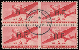 Poste Aérienne Militaire -  24 : 6c. Rouge, Surch. CASABLANCA T II, BLOC De 4 Oblitéré, TB - Military Airmail