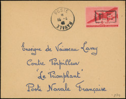 Let Poste Aérienne Militaire -  30 : 6c. Rouge, Surch. MARSEILLE S. Env., Càd POSTE NAVALE 15/4/46, TB - Correo Aéreo Militar