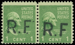 ** Poste Aérienne Militaire -  Etats-Unis N°369 1c. Vert PAIRE Surch. RF TOULON, 1 Ex. Infime Rousseur, TB - Correo Aéreo Militar