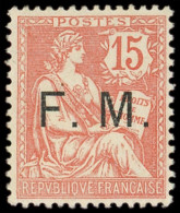 ** FRANCHISE MILITAIRE - 2    15c. Vermillon, Très Bien Centré, TB - Military Postage Stamps