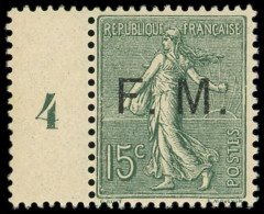 ** FRANCHISE MILITAIRE - 3    15c. Vert-olive, Mill.4, Très Bien Centré, TB - Military Postage Stamps