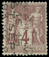 (*) PREOBLITERES - 14  Sage,  4c. Lilas-brun, 15 SEPT, Surch. Verticale, 1 D.c. Sinon TB. S - 1893-1947