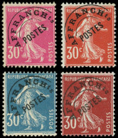 * PREOBLITERES - 58/61, Semeuse Camée, 30c. Rose, Rouge, Bleu Et Rouge Sombre, TB - 1893-1947