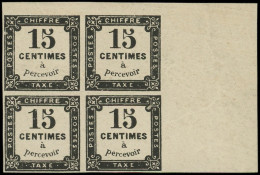 ** TAXE - 4   15c. Noir Litho, BLOC De 4 Cdf, Superbe - 1859-1959 Mint/hinged