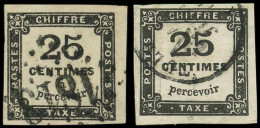 TAXE - 5 Et 5A, 25c. Noir, T I Et II, Obl., TB - 1859-1959 Usati