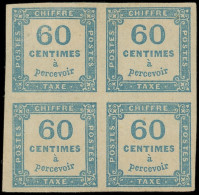 * TAXE - 9   60c. Bleu, BLOC De 4, TB - 1859-1959 Nuovi