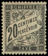 * TAXE - 17  20c. Noir, TB - 1859-1959 Mint/hinged