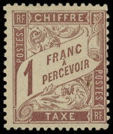 * TAXE - 25   1f. Marron, TB. C - 1859-1959 Neufs