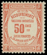 ** TAXE - 47  50c. Rouge, TB - 1859-1959.. Ungebraucht