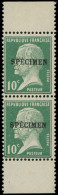 ** COURS D'INSTRUCTION - 170-CI 1  Pasteur, 10c. Vert, Surchargé SPECIMEN, PAIRE Verticale Avec Bords, TB - Lehrkurse